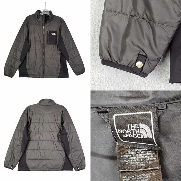 The North Face Fleece Jacket Coat Puffer Full Zip Boys Size XL Black - Picture 1 of 10